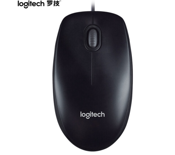 罗技(Logitech)M90 全尺寸手感舒适有线鼠标 黑色